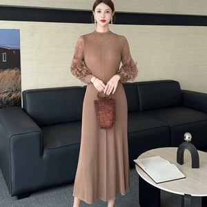 High-quality Miyake Pleated Dress with Great Elasticity and Slim Fit Suitable for Muslim Women in Extra-large Size