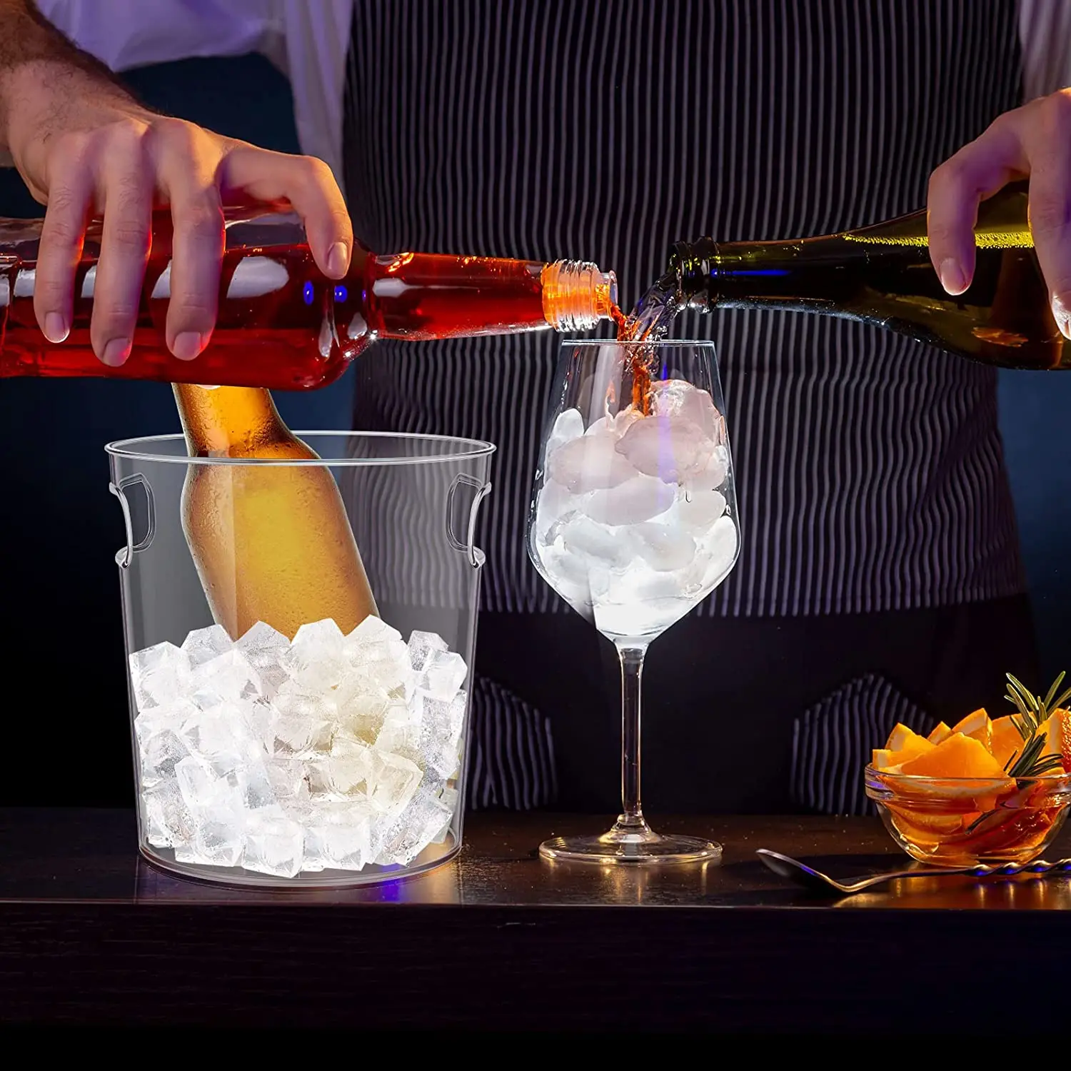 6er-Set Eiskübel Aus Kunststoff – Perfekt Für Wein, Bier & Soda, Auch Als Vase Oder Aufbewahrung Nutzbar
