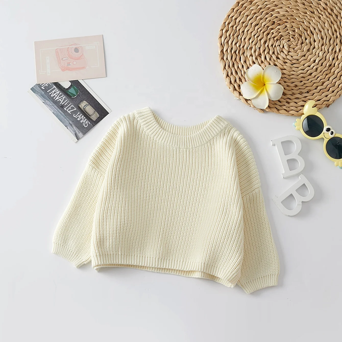 Зимний вязаный пуловер большого размера для маленьких девочек 100% хлопковый детский джемпер