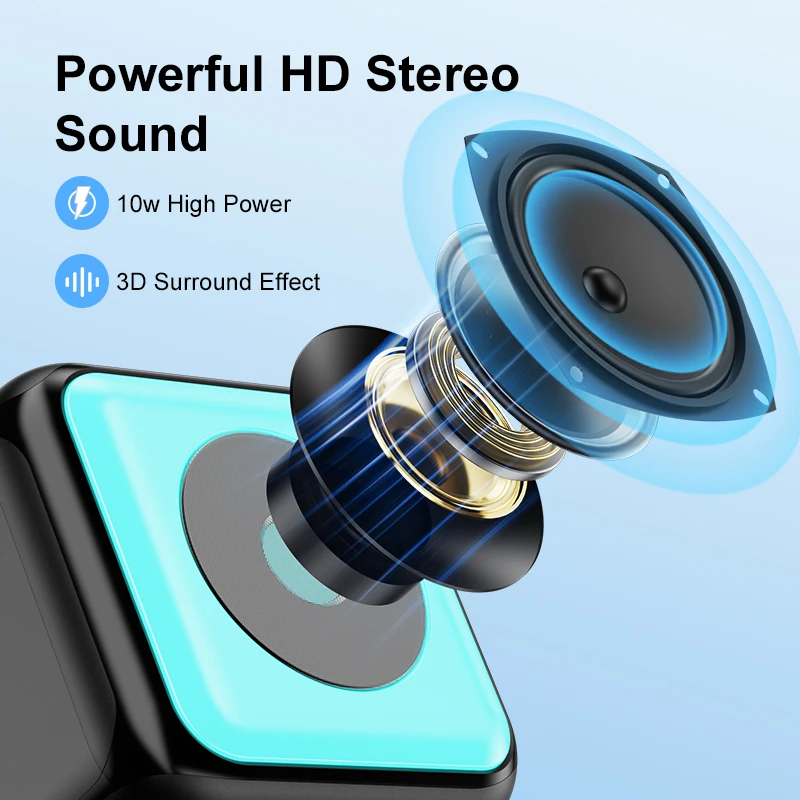Exclusive New Model RGB Lighting Bluetooth Karaoke Subwoofer Speaker with Built-in Dual Wireless Microphones