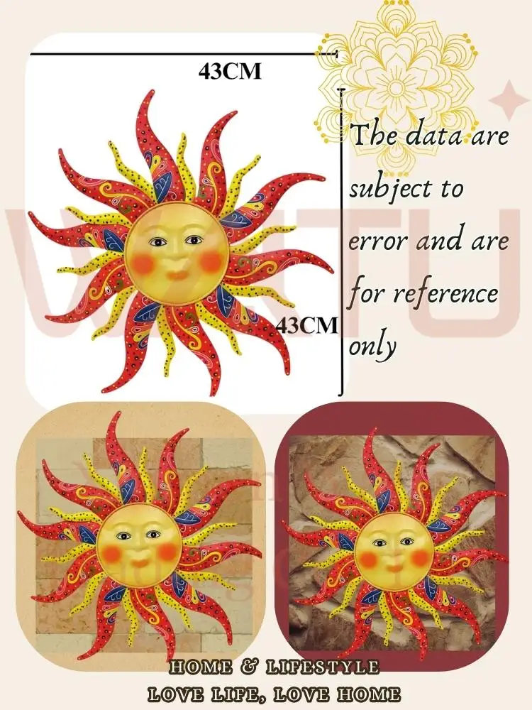 Factory Directly Sales Cheap Metal Wall Art Home Decorations 3d Sun