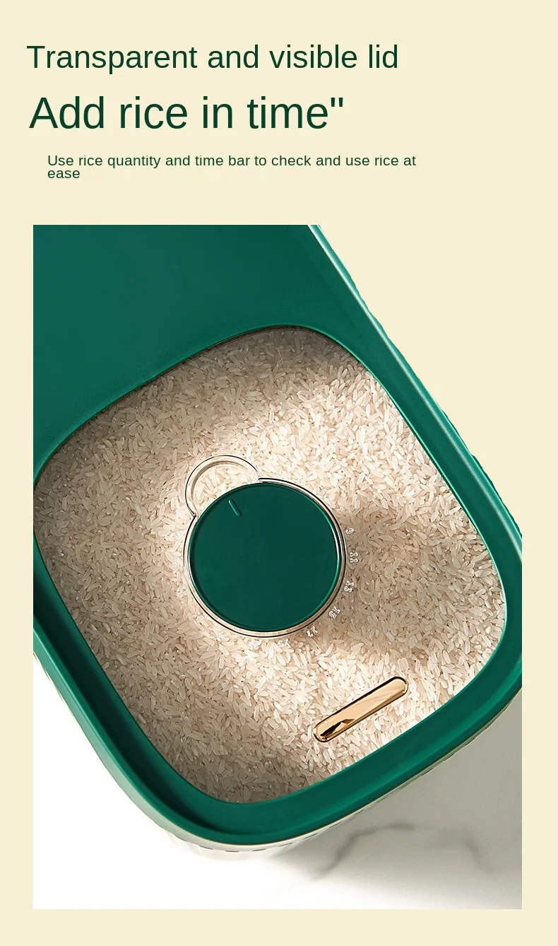 Plastic rice bucket sealed transparent pet storage barrels push-pull insect-proof moisture-proof rice storage box