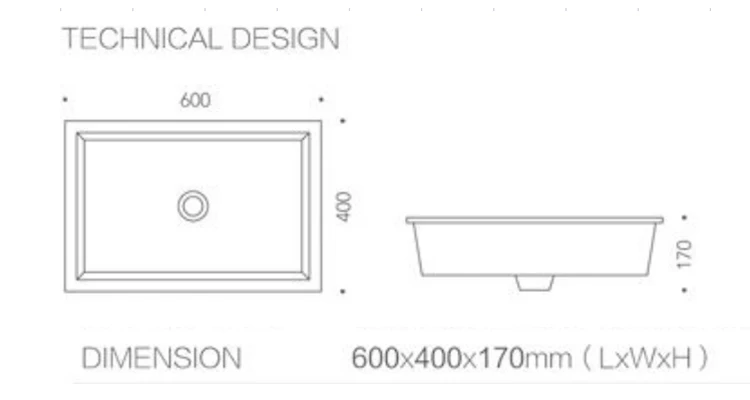 Factory Wholesale Rectangular Vanity Wash Basin Ceramic Under Counter ...
