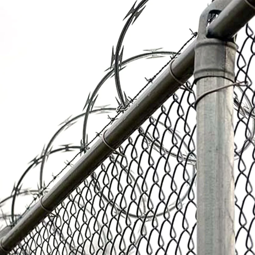 9 Ga. Galvanized Diamond Mesh Chain Link Cyclone Wire Fence and Gate Price