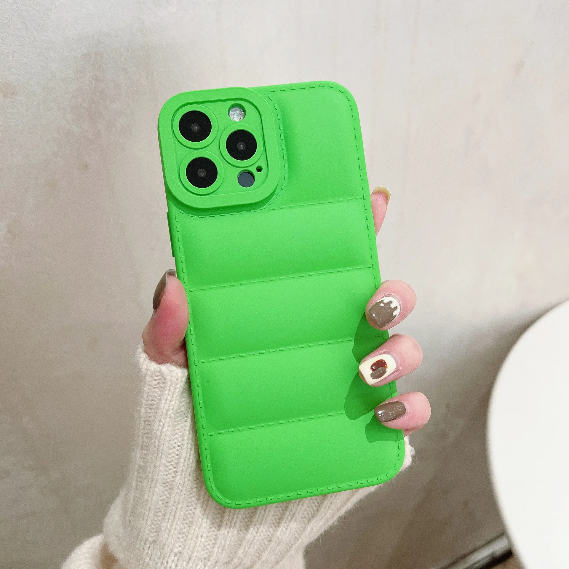 fashion brand cotton down jacket silicone mobile phone cases