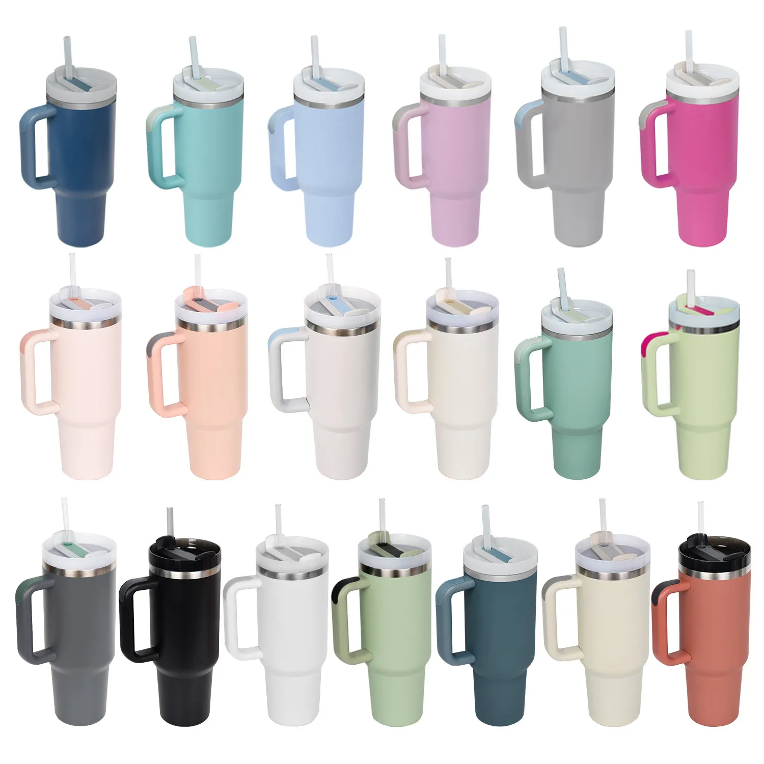 40oz Sublimation Blank Travel Coffee Mugs with Handle