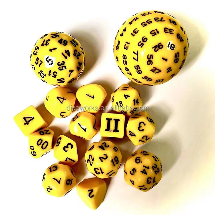 Nian Dice - Complete 15 Piece Polyhedral Set for DND