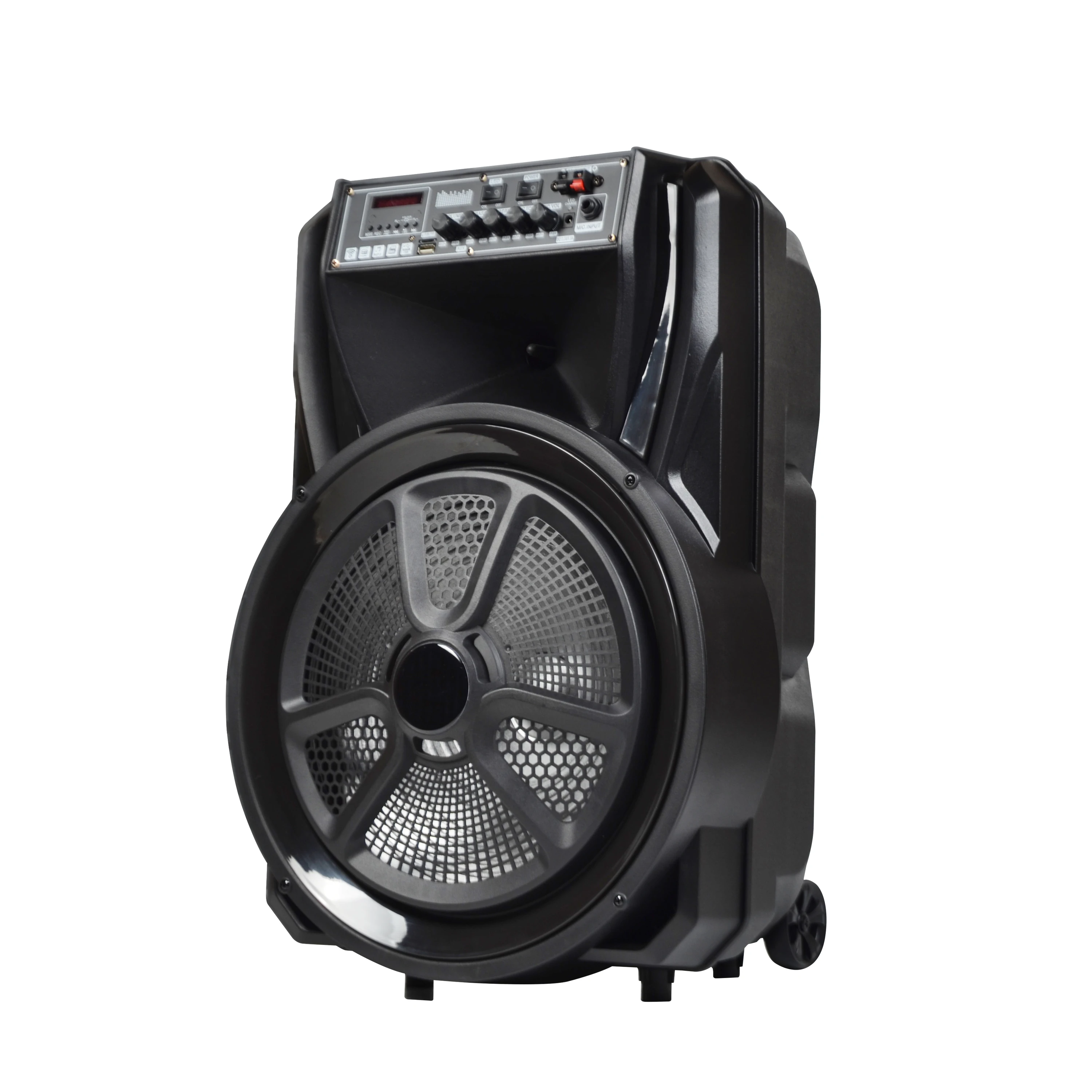 Trolley Speaker with Battery Mic Wheels Rechargeable Fashionable