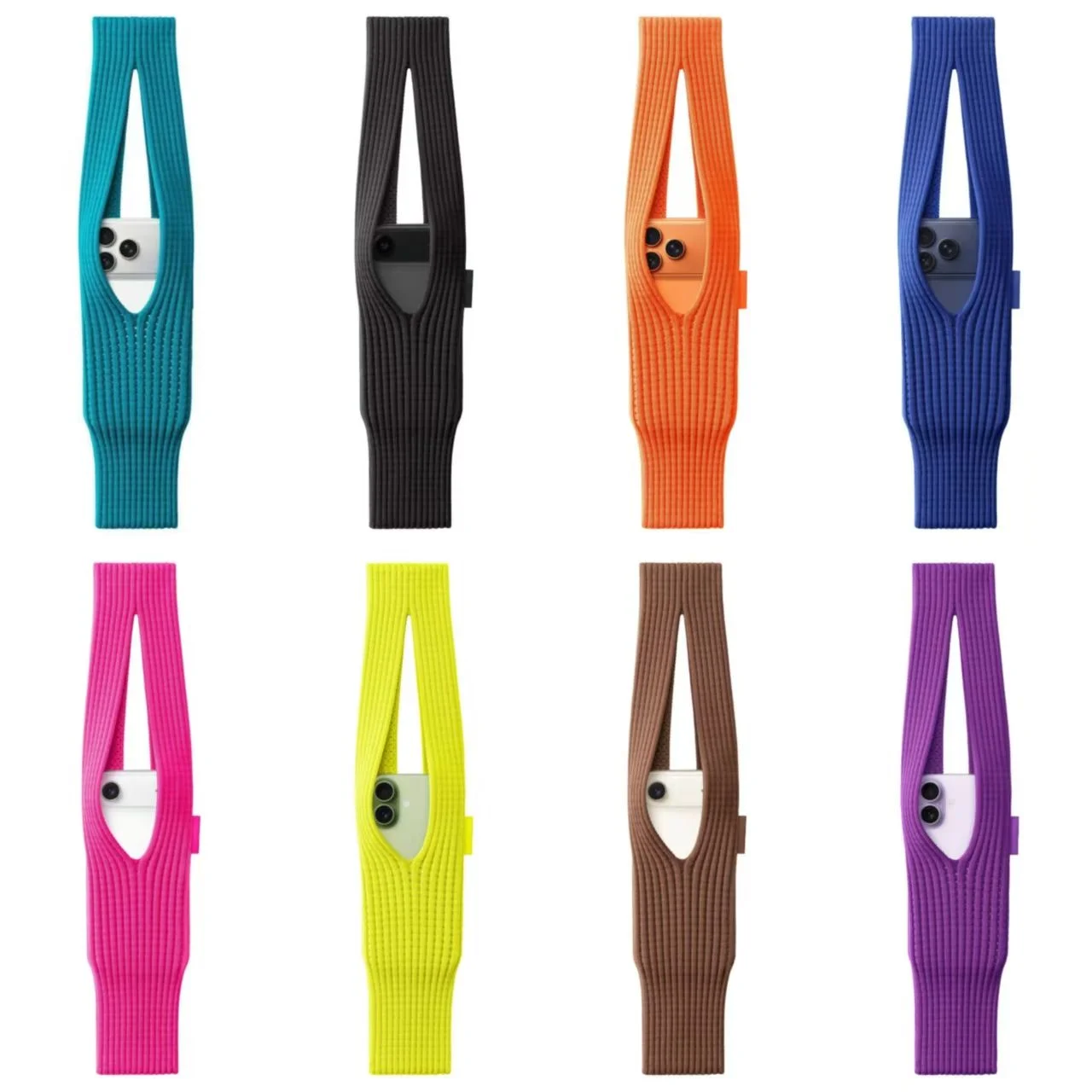 product trendy 40cm knitted pocket bag   high end fashion accessory with apple knit phone pouch tag for iphone 17 pro mobile phone bags-5