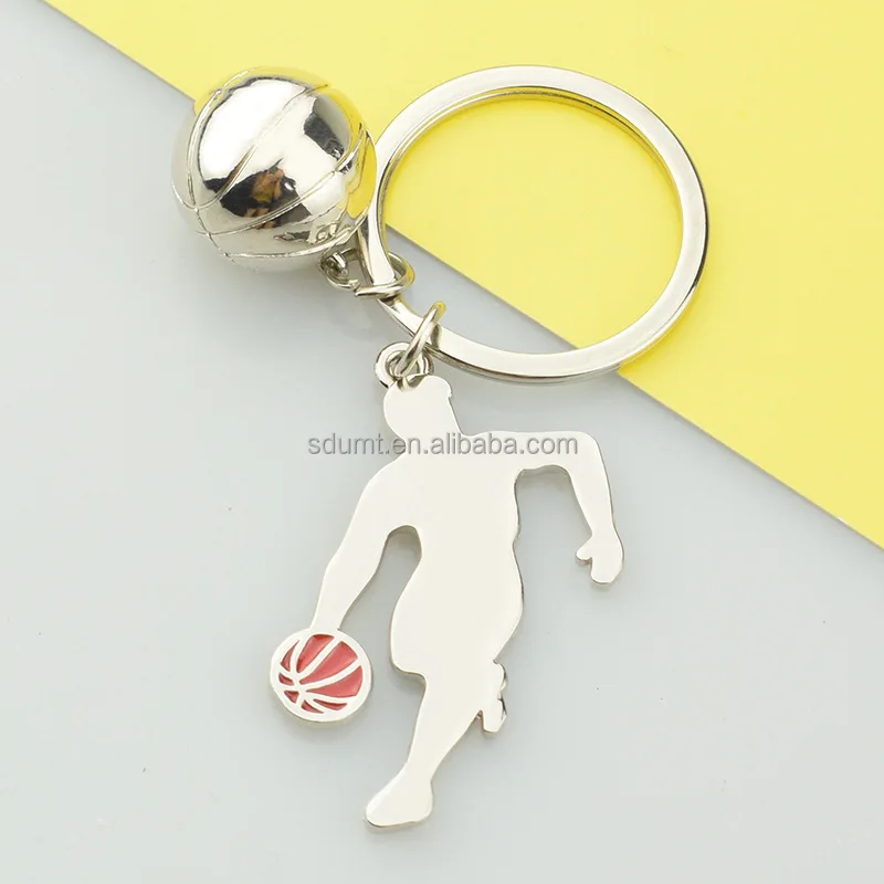Basketball Game Sport Promotion Gift Metal Keyring Custom Key Chain