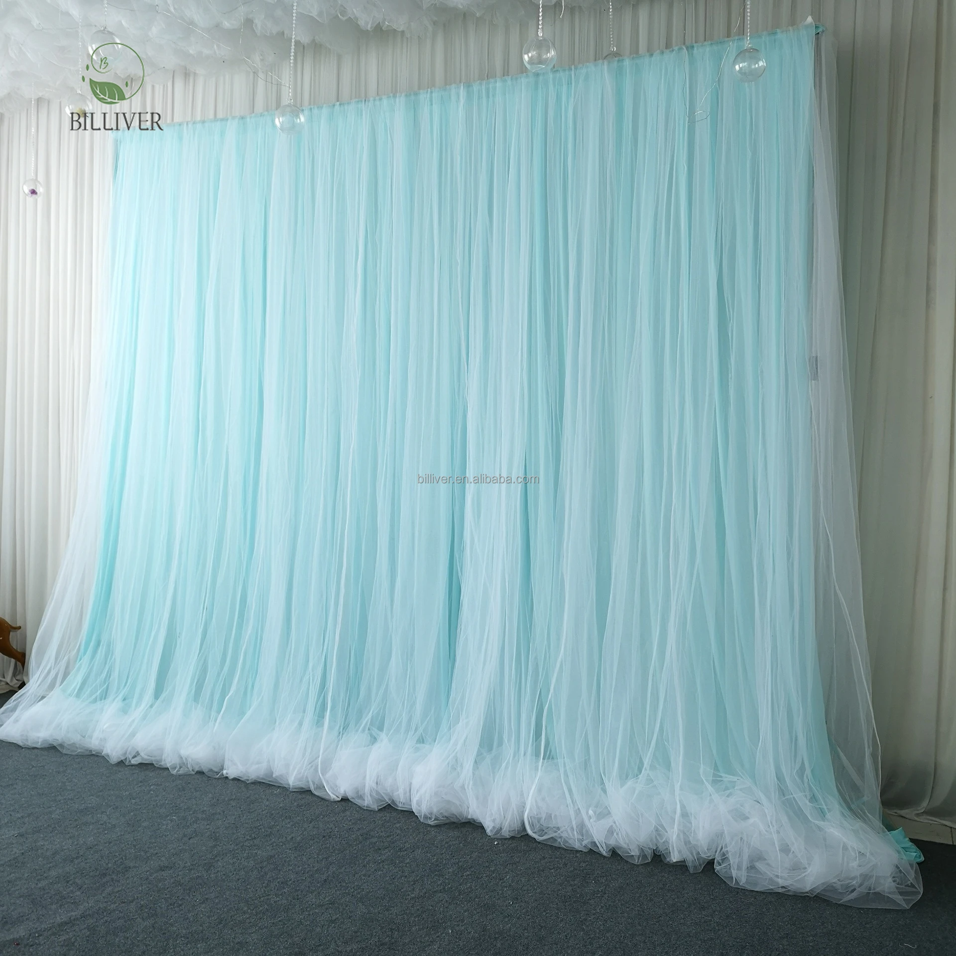 10x10FT Double Layer Drapes Wedding Arch Party Stage Backdrop Curtain Panel Decoration Led Curtains for Stage Backdrops