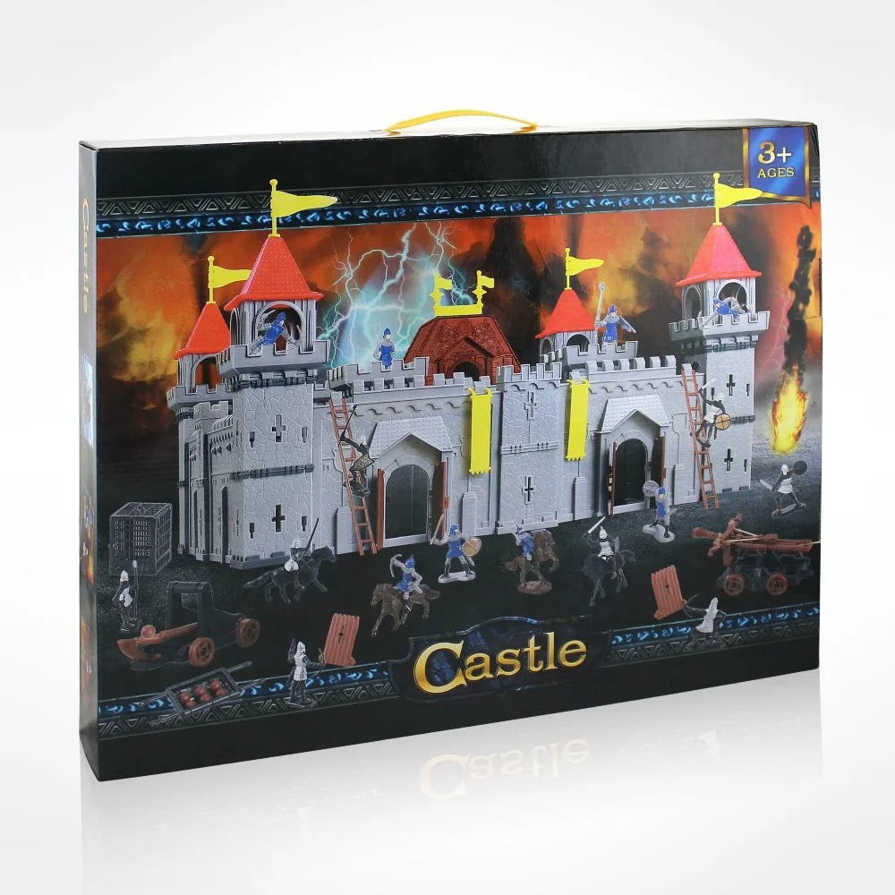 Château fort bois avec figurines - Jeux & Jouets