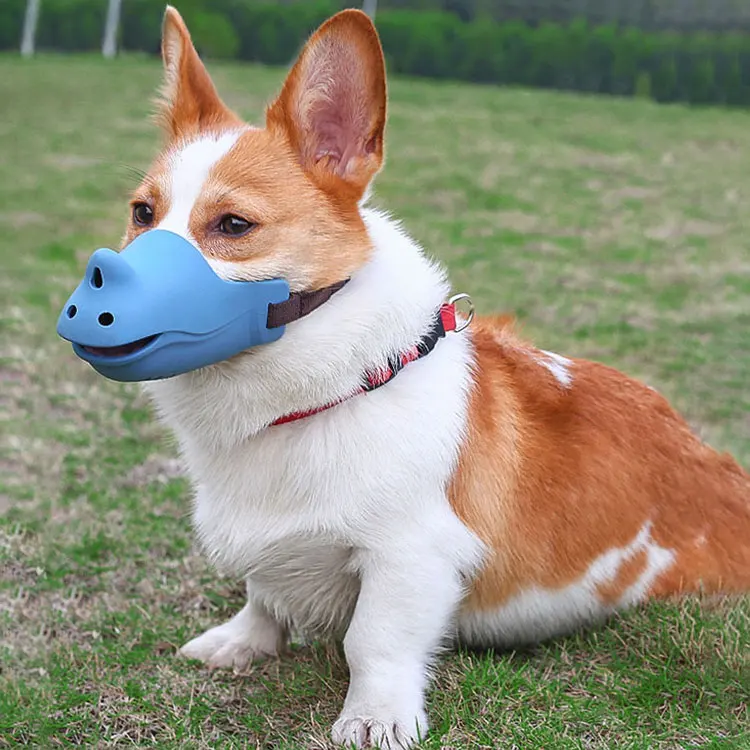 Мягкая мордочка для собак для укусов, жевания, лизания, силиконовая защитная мордочка для щенков, дышащие мордочки для собак