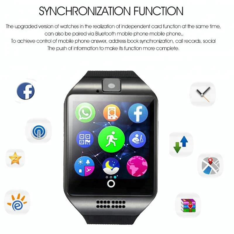 Camera Q18 Smart Watch With SIM TF Card Slot Fitness Activity Tracker Sport Watch for Android Ios Vs Gt08 A1 Smartwatch