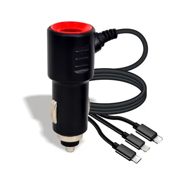 Top Selling Intelligent Security Circuit 12W Products 3 in 1 Micro Type-c IOS Cable Line Length 1.2 Metre Car Charger