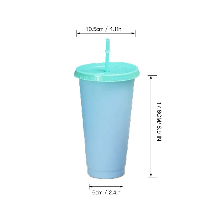 Изменение цвета чашки 24 oz многоразовые холодного напитка с крышками и соломинки кофе стакан бокалы для