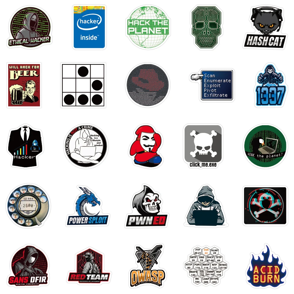 50 Pieces of Programming Geek Hacker Development Language JAVA Stickers Laptop Water Bottle Luggage Skateboard Waterproof DIY St