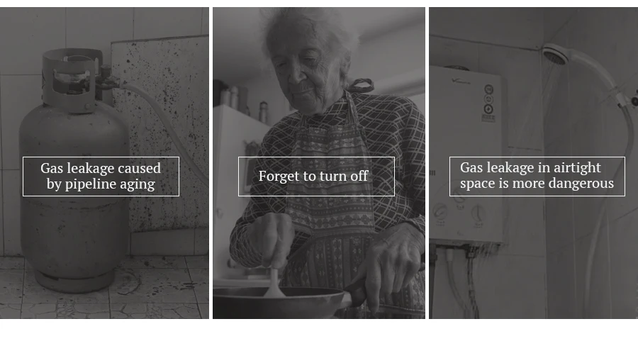 LCD display wireless Gas Alarm Sensor With temperature function Combustible Gas Leak Detector