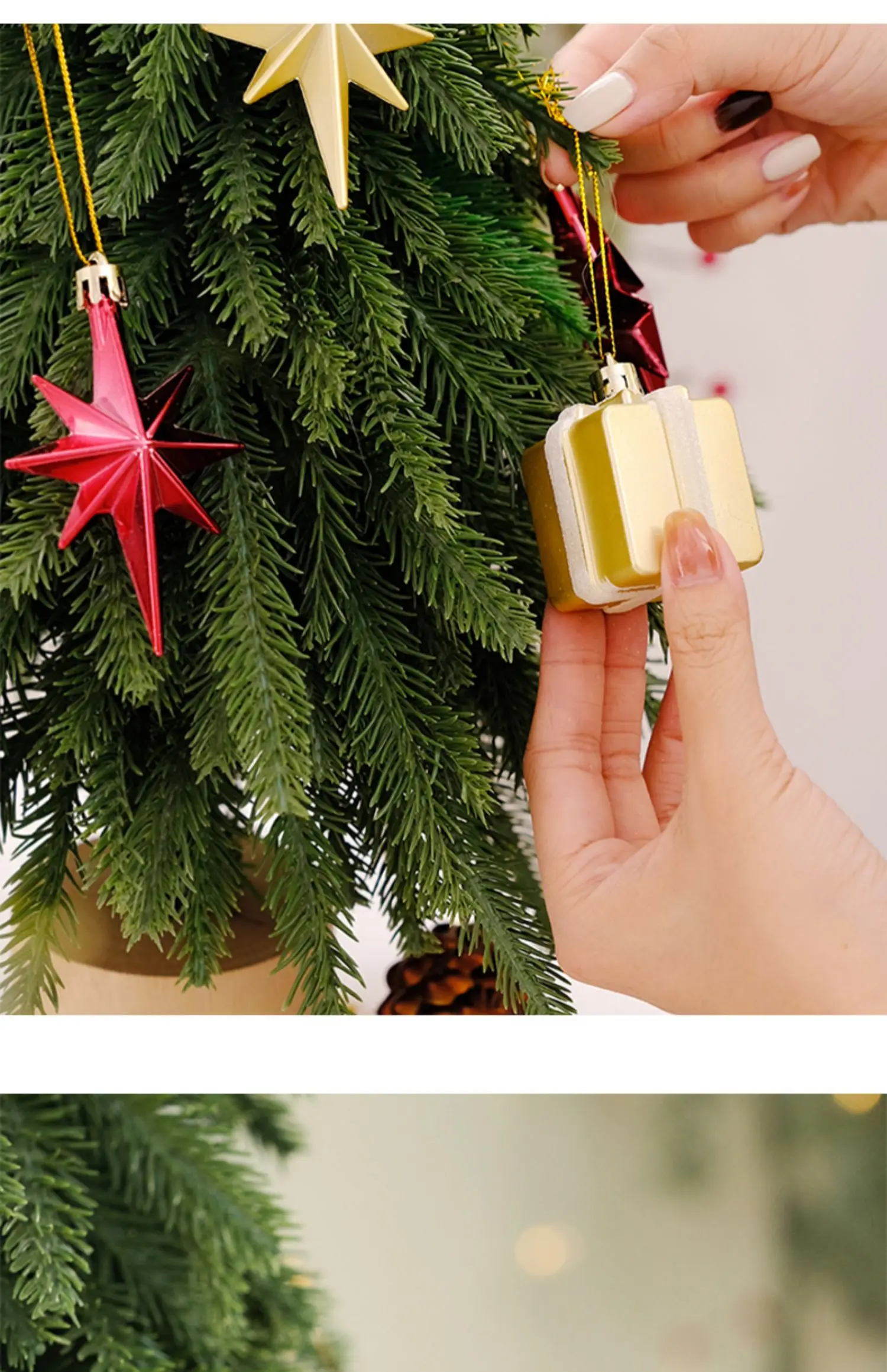 Christmas Gift Box Ornaments Octagonal Star Pine Shape Merry Christmas Tree Hanging Ornaments Decorations for Tree supplier