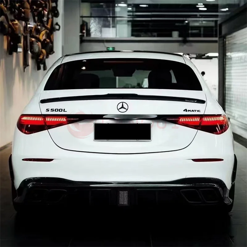 Saias Lado Lábio Frontal Difusor Traseiro e Spoiler Traseiro para Mercedes Benz S-Class foto 6