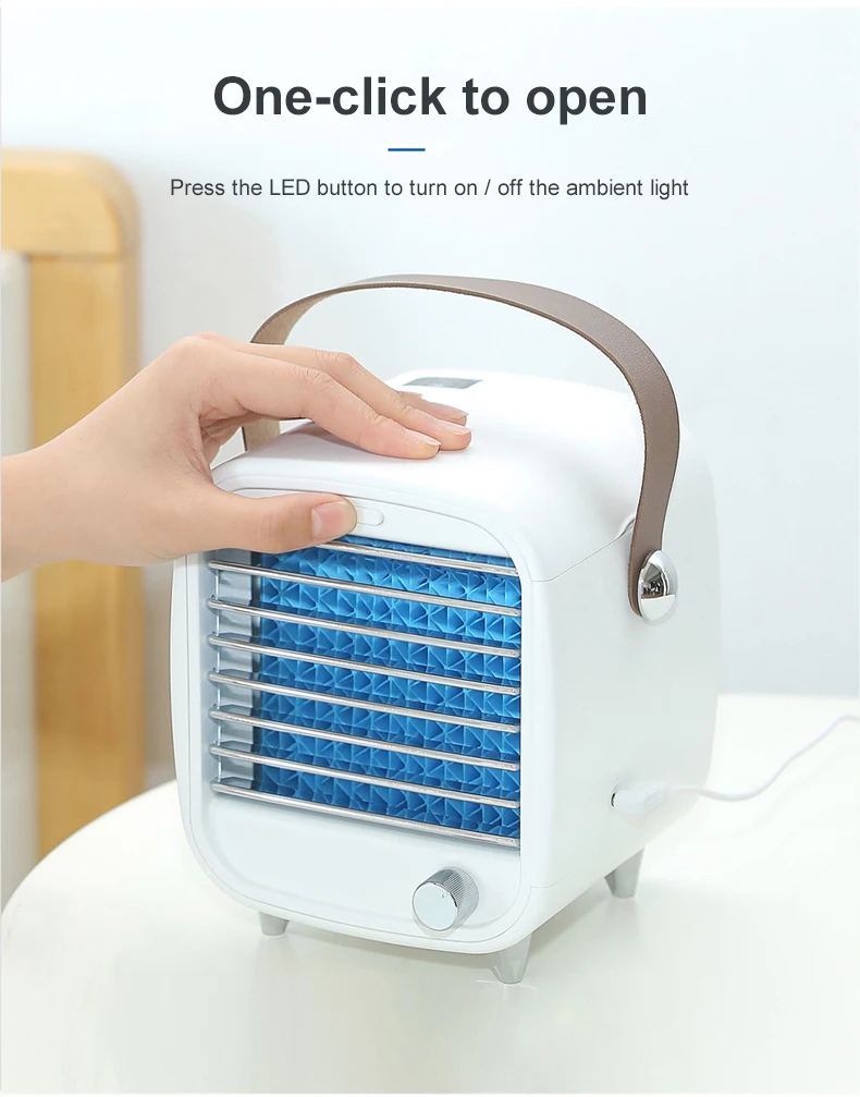 Air Cooler Fan Factory Portable Desktop Cooling Fan Square White  Air Conditioner EU US UK Standard Plug