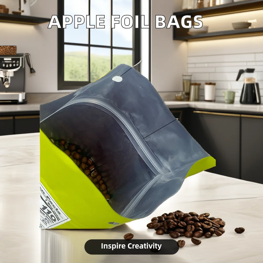 Small MOQ Custom Printed Matte Biodegradable Mylar Bags Aluminum Foil Stand up Packaging for Apple Freeze Dried Fruit Noodle Use