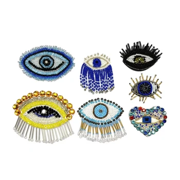 Customized Rhinestone Accessories Sew On Clothing Bags Hat Pant Shoes Handmade Beaded Patch Rhinestone Designer Patches