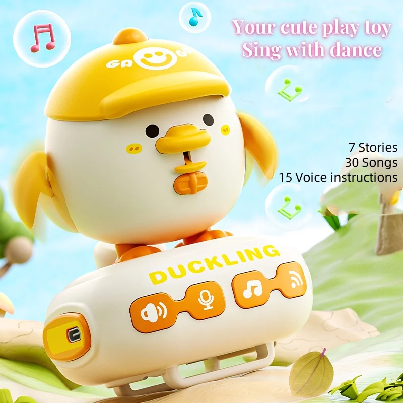 Cute Duck Toy Interactive Watch Learn to Speak Repeating Speak Sing Songs and Dancing with Whistle