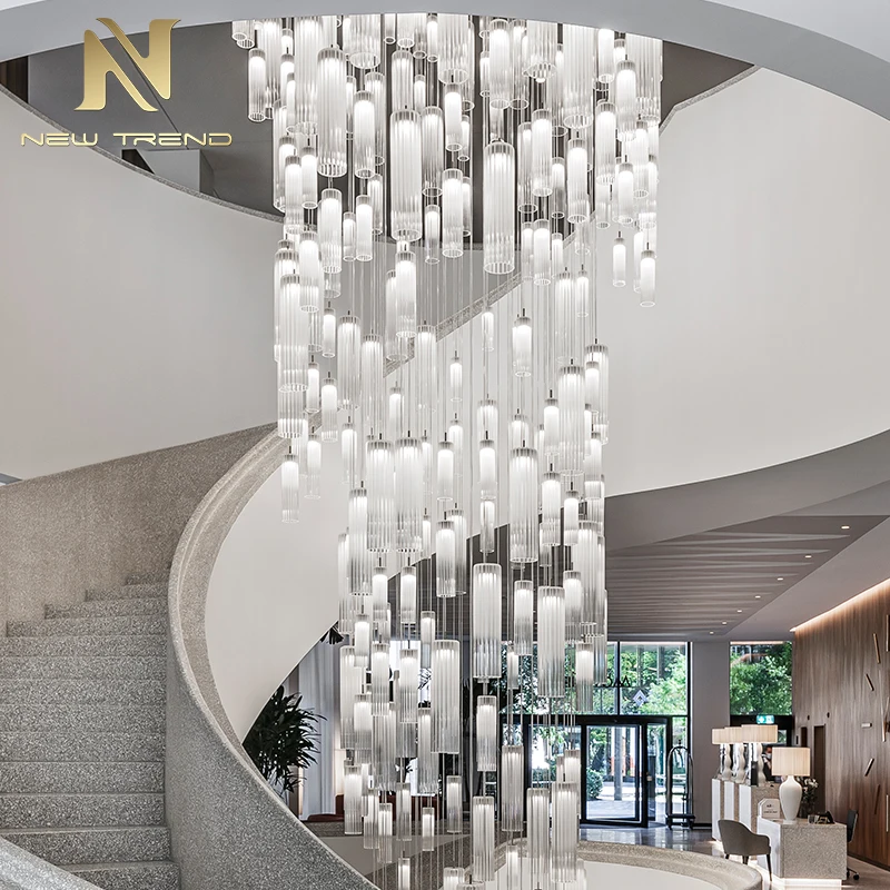 CPL-426  Modern Crystal Ceiling Chandelier for Staircase, Living Room & Lobby | Custom LED Lighting