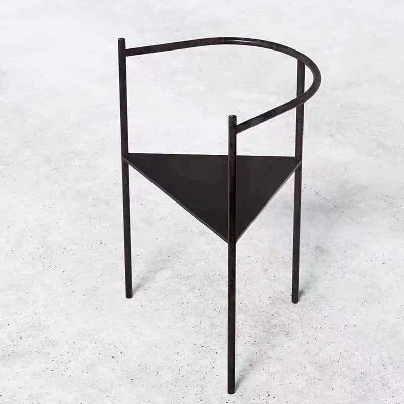 Modern Design Nordic Simple Triangle Metal Dining Chair Creative Industrial Style Metal Armchair