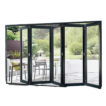 heat insulation system double triple glazed Aluminum Alloy sliding folding screen doors