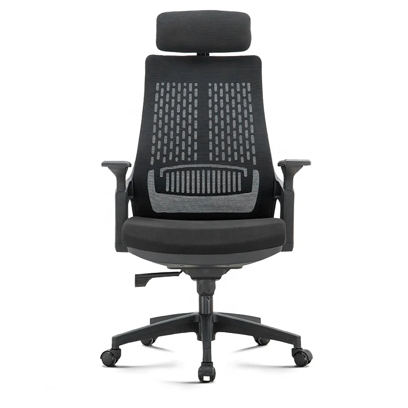 Heavy Duty Multi Functional Mechanism Mesh Cover Ergonomic Computer Chair  Revolving Leader Staff Office Chair With Neck Rest