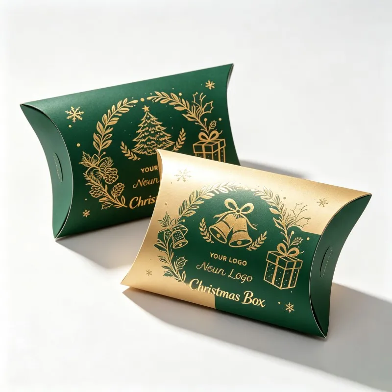 Wholesale Custom Printed Pillow Packaging Box Pancake Box with Tear-Off Feature Food Gifts Eco-friendly Kraft Paper Pillow Boxes