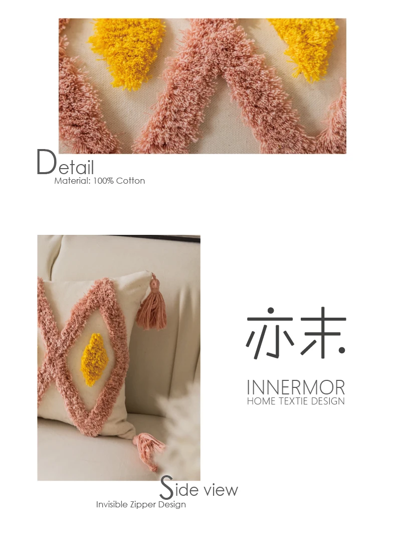Innermor Tufted High Quality Cushion Covers Designer Hand Made Cotton