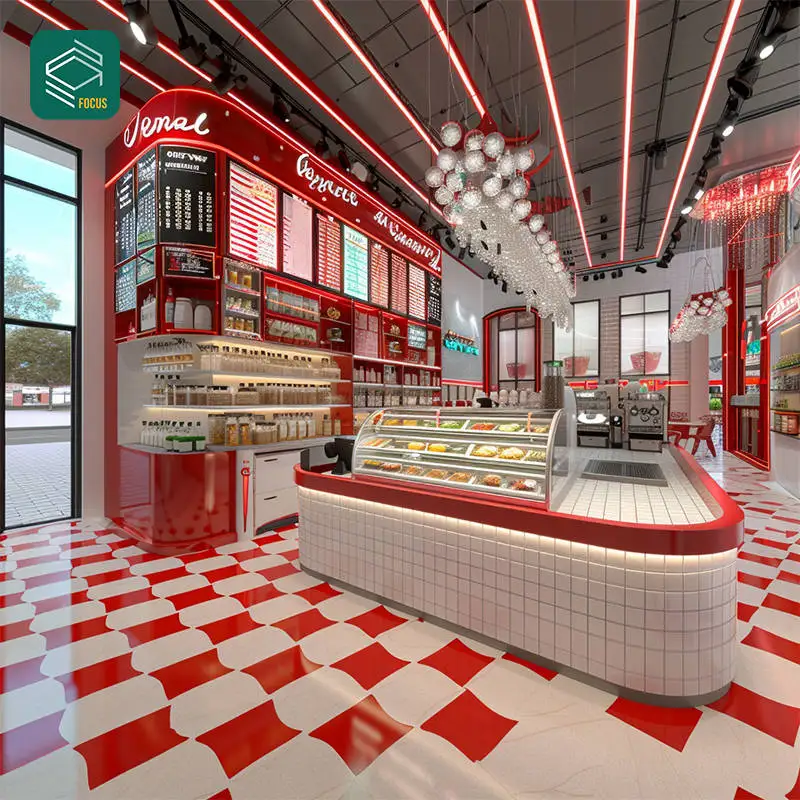 Bubble Tea Display Coffee Bar Counter Stand Coffee Shop Fixtures Luxury Coffee Shop Interior Design