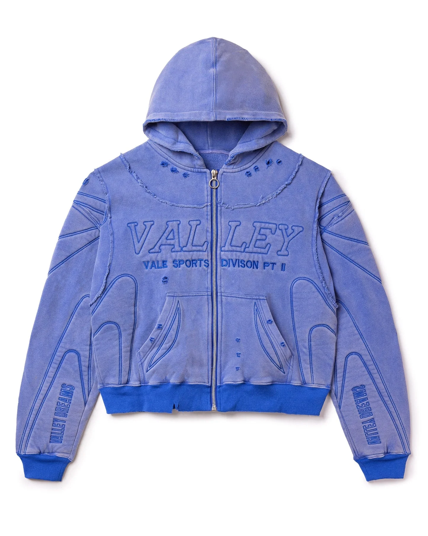 For Custom Wholesale Winter Breathable Lined Sweatshirts Baggy French Terry Distressed Vintage Oversized Zip 3D Embossed Acid gallery 7