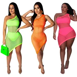 2021 Sexy Transparent Bikini 3 Piece Set for Women Mesh Three Piece Swimsuit Plus size Bathing Suits Swimwear and Cover Up