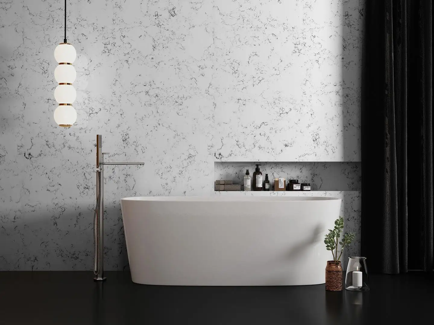 YDSTONE Engineered Quartz Kitchen Countertop White Calacatta Quartz Countertop Stone Slab Artificial Stones factory