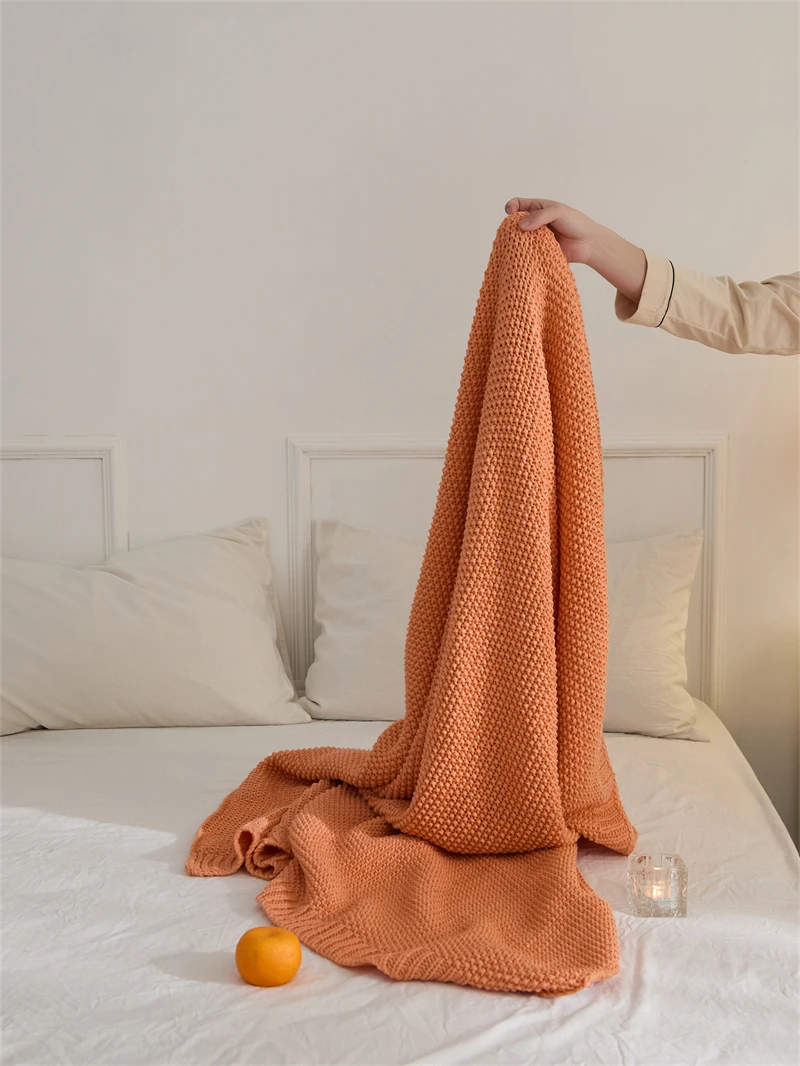 Simple and elegant knitted blankets sold directly by manufacturers suitable for multiple occasions ml manufacture