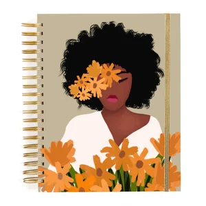 Large Spiral Notebook B5 Customizable Cover Paper School Beautiful Girl Self-Care Planner Sewing Binding