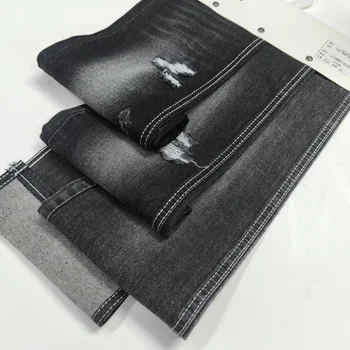 Black Right 80%Cotton Stretch Denim Fabric For Jeans 9oz High Quality Denim Fabric Wholesale