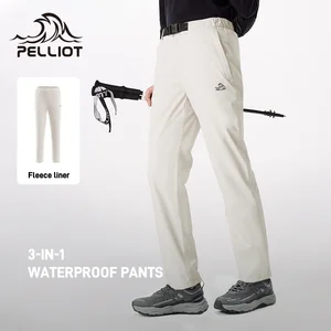 2026 Women's New Casual 3-in-1 Fleece Liner Windproof Waterproof Pants With Mid-Waist for Outdoor Hiking and Mountaineering