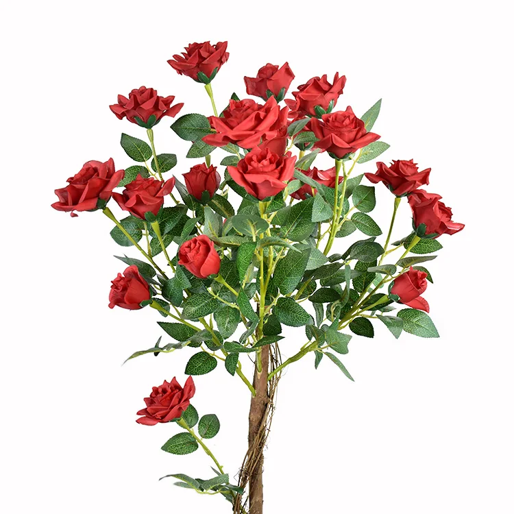 2022 Wholesale Home Decorative Potted Rose Flower Trees Artificial Tree