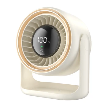 Quiet Small Desk Fan Battery Operated 100 Speeds Travel Camping Personal Table Fan Touchscreen Portable USB Fan for Office Home