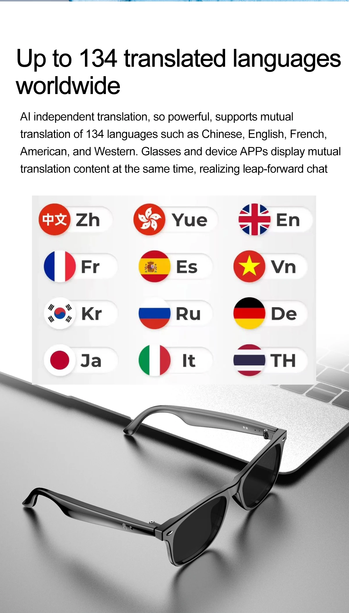If you are searching for a supplier of a product with perfect quality control and highly competitive prices, which gives you an advantage in expanding your local market, then contact us now!  Competitive suppliers of  W100 Smart Glasses 2026 Al Intelligent Translation 100+ Language Communication BT Call Music Play Meeting Assistant Headset