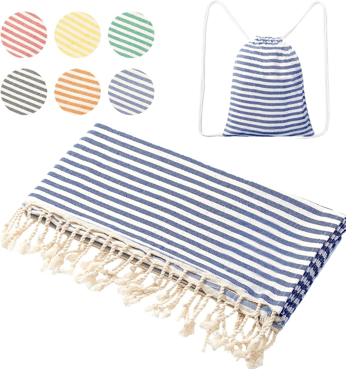 COMFYRIA Turkish Beach Towel With Travel Bag - XL 39x71 Inches, Quick Dry, Sand-Free | 1/2/4/6 Pack Options, Pink