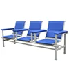 Three-seater with blue upholstered armrests