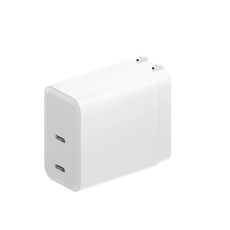 Wholesale PD65W Fast Charging Foldable USB Wall Charger Built-in Dual USB-C Ports for Laptop Multi-port Charger i20-65W