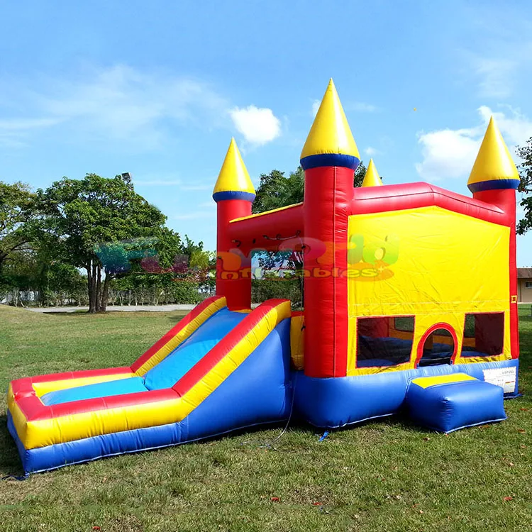 FBSPORT Castillo Hinchable Acuatico con Tobogán Seco/AcuáTico FBSPORT Castillo Hinchable Acuatico con Tobogán Seco/AcuáTico