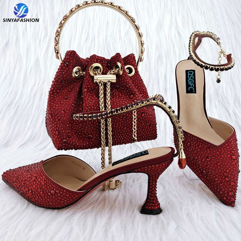 Italian design Ladies Shoes and Bag Set African Style Shoe And Matching Bag